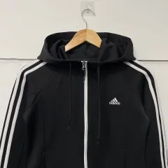 adidas(アディダス) 黒 3本線 フーディー ジャージ