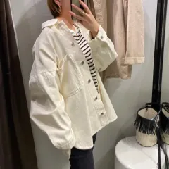 ZARA シャツジャケット アイボリー S