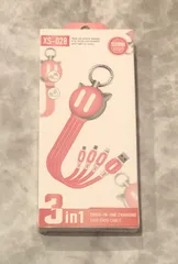 3in1ケーブル　microUSB+Lightning+TYPE-C  ホワイト cable-025 【J】