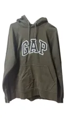 Gap GAP(ギャップ) 薄カーキ 茶色 ジップアップパーカー フード付き
