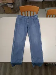 36 OLZEN ダメージ洗浄 ストレッチ スリムストレートジーンズ ライトブルーデニム ー 398