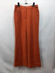 日本 カシミヤ 含む ウール 100 オレンジ メランジェ ウールパンツ H2tx