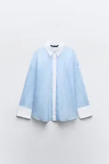 ZARA オーガンザ ストライプ シャツ XS 新品