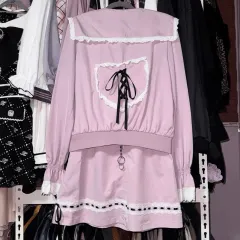 アンクルージュ Ank Rouge リボン セーラー セットアップ ジャージ スカート