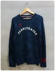 100 PEARLY GATES(パーリーゲイツ) カモフラージュ ウール ブレンド ラウンドネック ニット