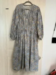 マタニティ服 可能 微妙な 花柄 ロング丈ワンピース