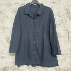 ネイビー リネン混 リネンブレンド ジャケット