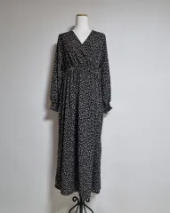 L72小花ロング丈ワンピース