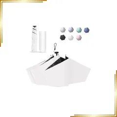 【新品】 UIJAMN 日傘 超軽量 完全遮光 レディース 晴雨兼用 わずか140g 折り畳み傘 uvカット 100 遮光 断熱 無地 頑丈 風撥水 梅雨対策 収納ポーチ付き コンパクト携帯便利 男女兼用 (オフホワイト, 手動) 1