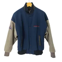 ユーズドフルギ USED古着 {{CANADA SPORTSWEAR}} 90S MATRIX VIDEO COMMUNICATIONS 企業ロゴ レザー切替 エルボーパッチ メルトン スタジャン メンズ import：M 