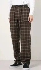 GRAMicci(グラミチ) ／ ウール ブレンド テーパード ブラウンチェック パンツ XL