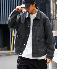 FREAK'S STORE(フリークスストア) オーバーサイズ アメカジ デニムジャケット チャコール グレー L