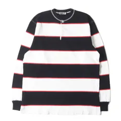 GOOD ENOUGH グッドイナフ Tシャツ ブラック ホワイト 黒白 サイズ:L | 90s ヘンリーネック ボーダー ロングスリーブTシャツ (1998年モデル) | トップス カットソー 長袖【メンズ】【中古】のサムネイル