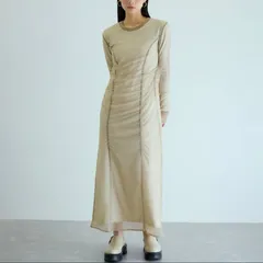 アダム エ ロペ ADAM ET ROPE' シアースリーブコンビドレス 長袖ワンピース 定価¥24,200