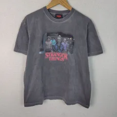 STRANGER THINGS ストレンジャーシングス 半袖Tシャツ キャラクタープリント チャコールグレー Mサイズ メンズ 古着 ストリート Y2K