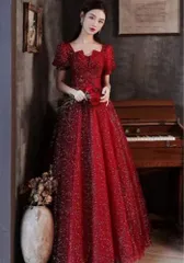 送料無料 未使用 結婚式 二次会 赤 大きいサイズ プリンセス ドレス 15号 2XL (OPN1157)