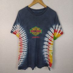 Harley-Davidson　ジャマイカ　 ハーレーダビッドソン 半袖Tシャツ タイダイ ネイビー メンズ 古着 ストリート アメカジ