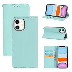 【数量限定】適用 iPhone 11 ケース 手帳型 適用iPhone11 手帳型ケース スマホケース カバー 手帳型 PUレザー カード収納 財布型 耐衝撃 ケース マグネット スタンド機能付き 5色(いphone11 用 ケース 手帳型) (ミントグリーン