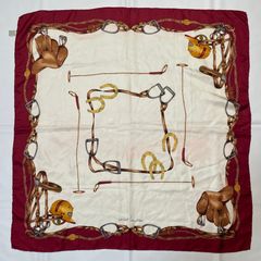 2603-120|グッチ スカーフ シルク ボルドー タグあり