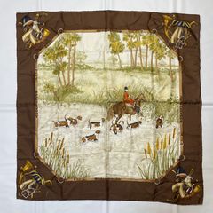 2603-124|グッチ スカーフ シルク ブラウン タグあり