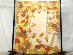 平和屋着物■豪華振袖　駒刺繍　草花文　金彩　正絹　逸品　CABD1865fb