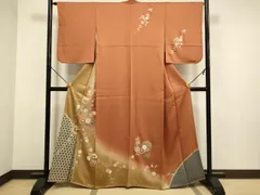 平和屋着物■訪問着　雪輪枝垂れ桜文　暈し染め　金彩　正絹　逸品　DABD2420du