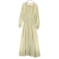 ebure エブール 日本製 長袖 ロングワンピース 36 ホワイト系 レディース 古着