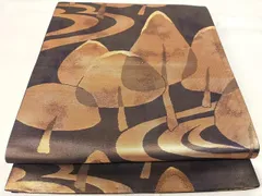 平和屋着物◎六通柄袋帯　流水文　金糸　正絹　逸品　AABG2444yx