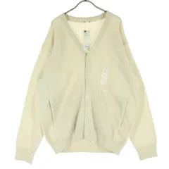 GU ジーユー 長袖 Vネック ニットカーディガン L ホワイト メンズ 古着