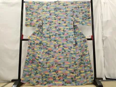 平和屋着物■上質な小紋　風景文　暈し染め　正絹　逸品　未使用　AABH3451st