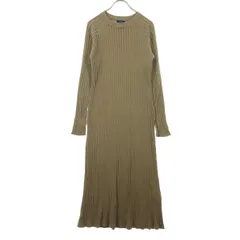 美品 SHIPS シップス 長袖 ニット ロングワンピース ブラウン レディース 古着