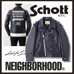 新品 未使用 ネイバーフッド ショット ワンスター ライダース レザージャケット ネイビー S【NEIGHBORHOOD Schott】ダブルライダース