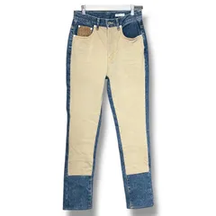 DOUBLE STANDARD CLOTHING チノドッキングデニムパンツ スキニーパンツ ジーンズ チノパン 0206-400-241A 青 ブルー ベージュ サイズ36 レディース 通年 ゴーゴー古着久喜倉庫店 19 No.北1840のサムネイル
