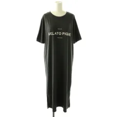 ジェラートピケ gelato pique ロゴ Tシャツワンピース ロング F チャコールグレー /DF ■OS