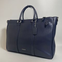 COACH 2way ビジネスバッグ レザー ネイビー A4 PC 大容量 - メルカリ
