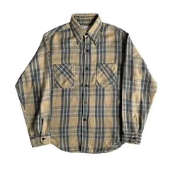 70s BIGMAC ヘビーネルシャツ Mサイズ ベージュ ブルー マルチ チェック フランネル ヘビネル オンブレチェック ビッグマック JCPenny JCペニー Vintage ヴィンテージ ビンテージ