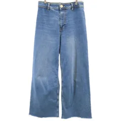 ZARA ザラ ワイド ストレートデニムパンツ 38 ウォッシュブルー ジーンズ レディース 古着