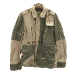 GIGNI ジージニ 日本製 パッチワーク ミリタリージャケット カーキ レディース 古着