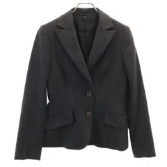 theory セオリー 日本製 ストライプ柄 テーラードジャケット 2 チャコールグレー レディース 古着