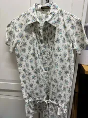 ヴィンテージ フラワー シャツ ミニワンピース