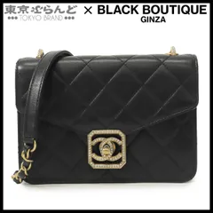 シャネル CHANEL チェーンバッグ ブラック 黒 ゴールド金具 ラムスキン マトラッセ ココマーク ショルダーバッグ レディース 101858416
