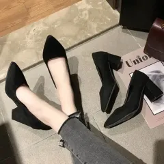 スエード パンプス 靴 5cm