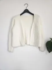 アンゴラ クロップド カーディガン f