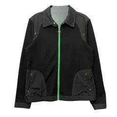 ヴィンテージ 黒 グリーンジッパー ジャケット