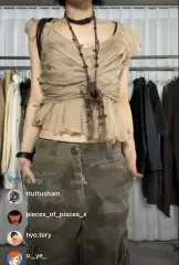 ayadzヴィンテージ ベージュ トップス フリル ブラウス 蝶 ヴィンテージ ルルソウル