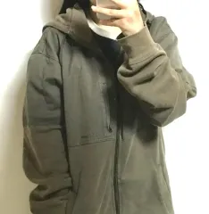 ヴィンテージ adidas(アディダス) カーキ 茶色 オーバーサイズ フード付き ジップアップパーカー