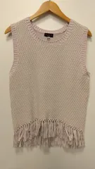 M02　エヴェックス　EVEX　EVEX by KRIZIA　エヴェックスバイカリッツア　トップス　ベスト　ニット　未使用品　新古品　タグ付き　コットン　綿　100%　フリンジ