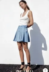ZARA デニム プリーツ スカート xs