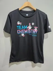 1+1 デサント ) ブラック プリンティング 半袖Tシャツ L