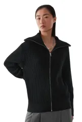 cos COS(コス) リブ ニットジップアップカーディガン m